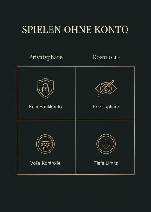 Spielen ohne Konto beim Paysafecard Casino — kein Bankkonto, Privatsphäre, volle Kontrolle und tiefe Limits nach Privatsphäre und Kontrolle.